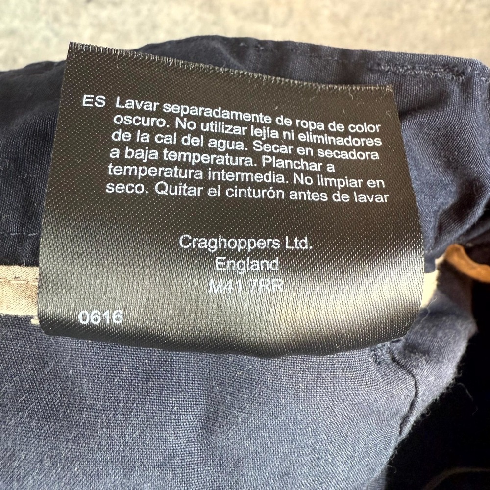 Craghoppers Kiwi Classic Pants Men 38S Black Cotton Cargo Pockets Hiking Outdoor - Picture 10 of 12